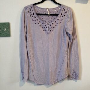 Free People Cutout Detail Lavender Top